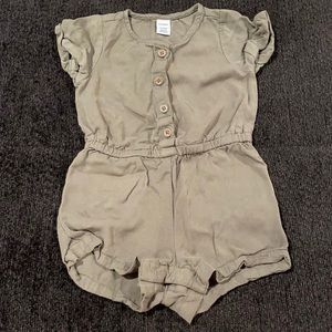 Old navy army green romper girls size 12-18m
